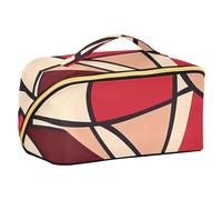 sanluoli Borsa da viaggio da basket rosso ciliegia con divisori Capacità portatile Borsa cosmetica da viaggio verticale autoportante