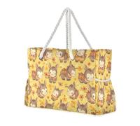 sanluoli Borsa da viaggio da donna con asino giallo di grande capacità con tasche laterali borse con cerniera per viaggi, palestra, vacanze