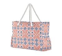 sanluoli Borsa da viaggio da donna con dadi geometrici piatti arancione blu con tasche laterali con cerniera con tasche con cerniera