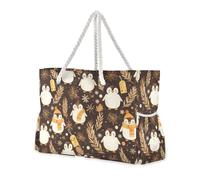 sanluoli Borsa da viaggio di grande capacità con pinguino oro rosa con tasche laterali grandi borse da spiaggia con tasche con cerniera