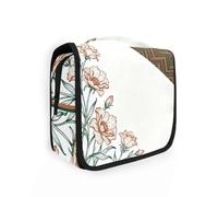 sanluoli Borsa da viaggio per il trucco da viaggio da appendere all'anime rossa e carina con gancio, borsa essenziale per articoli da toeletta da viaggio per donne in viaggio campeggio, onda fiore