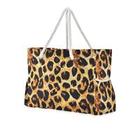 sanluoli Borsa da viaggio robusta per San Valentino con olio leopardato con tasche laterali Borsa da donna con portabicchieri sul lato