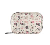 sanluoli Borsa della medicina rosa nera del cane con l'organizzatore portatile degli scomparti staccabili per il viaggio, Cane Nero Rosa