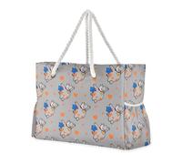 sanluoli Borsa grande con ippopotamo divertente animale volante cuore arancione grigio robusta grande borsa tote con tasche laterali borse e borse perfetta per viaggi, piscina, nuoto, spiaggia