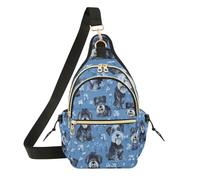 sanluoli Borsa laterale da donna, a tracolla, antifurto, da uomo, per viaggi, escursionismo, cani Schnauzer in miniatura