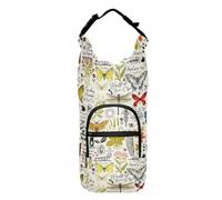 sanluoli Borsa per il trasporto della bottiglia d'acqua leggera borsa isolata per bottiglie d'acqua 50/60/81/1134 ml porta bottiglia d'acqua da trekking retrò colorato safari farfalle coleotteri erbe