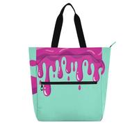 sanluoli Borsa per la spesa colorata per bambini, per ragazzi e ragazze, adulti, gotica, impermeabile, riutilizzabile, con tasche con cerniera, per scuola e tempo di gioco, materiale scolastico
