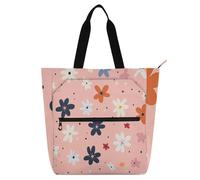 sanluoli Borsa per libri per bambini con bellissimi fiori, per bambini, donne, uomini, gotica, impermeabile, riutilizzabile, con tasche con cerniera, per scuola e tempo di gioco, materiale scolastico