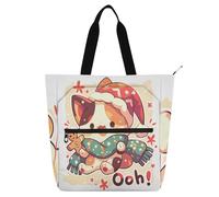 sanluoli Borsa per libri per bambini e adulti, stile gotico, leggera, riutilizzabile, con cerniera, per scuola e tempo di gioco, materiale scolastico arcobaleno