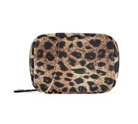 sanluoli Borsa per pillole portatile con scomparti staccabili, con stampa leopardata, color oro rosa, grande