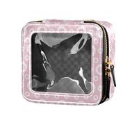 sanluoli Borsa per trucco piccola trasparente etnica bohémien rosa per viaggi, borsa da viaggio, rosa etnica bohémien, 1 size, Rosa etnica Boemia, 1 size