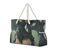 sanluoli Borsa sexy Little Devil Anime Girl di grande capacità per le donne con tasche laterali borsa da portare avanti per piscina palestra drogheria viaggi