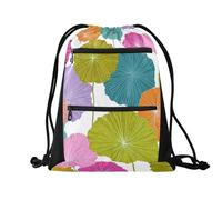 sanluoli Borsa sportiva con coulisse alla moda da uomo con tasche in rete per bottiglia d'acqua 45,7 x 33 cm