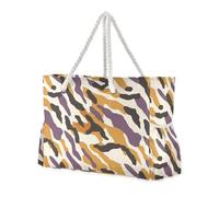 sanluoli Borsa tote robusta con stampa cammello e ambra con tasche laterali Tote Bag portatile con portabicchieri sul lato