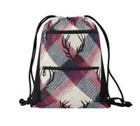 sanluoli Borse con coulisse da donna alla moda con tasche in rete per bottiglia d'acqua 45,7 x 33 cm