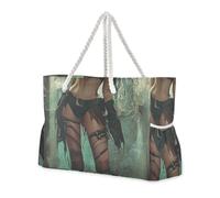 sanluoli Borsone da viaggio sexy Little Devil Anime Girl portatile con tasche laterali extra large Weekender per spiaggia, scuola e lavoro