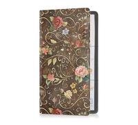 sanluoli Brown Rose Vine - Portafoglio portadocumenti in pelle di alta qualità, per assicurazione e carta d'identità, per patente di guida, carte e documenti essenziali