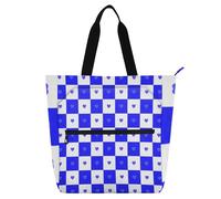 sanluoli Buffalo Plaid Check Bianco Blu Cuore Libro Libro Tote Bag per Bambini Ragazzi Ragazze, Gotico Grande Bambino Libro Tote Riutilizzabile Borsa per la Scuola Shopping Drogheria Arcobaleno