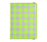 sanluoli Buffalo Plaid Giallo Verde Grigio Porta Passaporto e Carta di Vaccino Combo Portafoglio Passaporto Badge ID Vaccino Card Holder Portafoglio Leggero