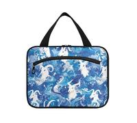 sanluoli Capre Blue Waves borsa appesa per viaggiare con gancio, designer chic borsa da barba per gli uomini per accessori must haves crociere kit de para mujer, capre onde blu