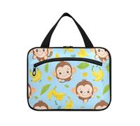 sanluoli Carino Scimmia e Banane Gloria Blu appeso borsa cosmetica per le donne con gancio, designer pieghevole articoli da toeletta borsa per mamma vacanza organizador de maquillaje para, carino