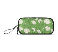 sanluoli Carnation Lace Grass Green Nylon Grande Astuccio con Cerniera Alta Capacità Zip Astuccio Cancelleria per Scuola Preppy Teens