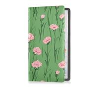 sanluoli Carnation Lace Grass Green Premium Leather Car Registration and Assicurazione Holder Portafoglio Documenti per documenti essenziali, patente di guida, carte