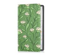 sanluoli Carnation Lace Grass Green Premium Leather Car Registration and Insurance Card Holder Essential Car Wallet Case per qualsiasi auto, camion, moto, rimorchio o barca