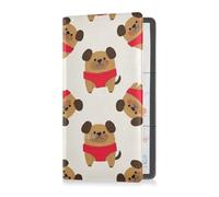 sanluoli Cartone animato carino cane marrone in pelle PU registrazione auto e assicurazione titolare prefetto auto essenziale portafoglio per patente di guida, carte e documenti essenziali