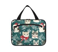 sanluoli Cartoon Cute Merry Christmas Cat Hanging mens borsa da viaggio con gancio, designer essenziale borsa cosmetica per crociere viaggio crociere bolsa de maquillaje para mujer, Cartone animato
