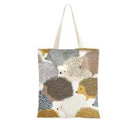 sanluoli Cartoon Hedgehog Carino Colorato Tela Tote Grande Capacità Tote di Tela Per Le Donne Natale Pensione Shopping Spiaggia Lavoro 16 "x15" scuola essenziale