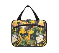 sanluoli Cartoon Zoo Giraffe Monkey appeso viaggio make up borse con gancio, designer essenziale rasatura kit borsa per gli uomini per accessori da viaggio per le donne zaino in spalla estuche para