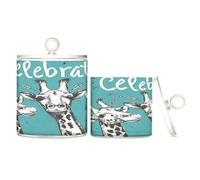 sanluoli Celebrate Handy Drawn Deer - Organizer in plastica trasparente per caramelle, con coperchio, dispensa, essenziali, contenitore decorativo per filo interdentale, per cotton fioc, cotton fioc