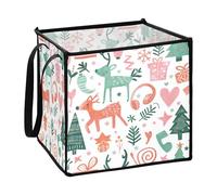 sanluoli Cestini di stoffa Merry Christmas per il bagno pieghevole carino cesto portaoggetti 33 x 33 x 33 pollici