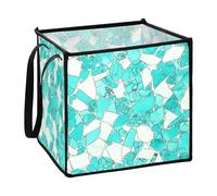 sanluoli Cestini in frammenti di vetro bianco verdastro per contenitori per camper pieghevoli piccoli cestini per organizzare 33x33x33 pollici
