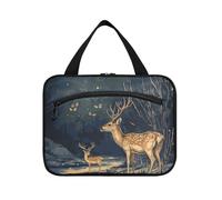 sanluoli Chic Sika Deer A River appeso viaggio borsa da toilette per gli uomini con gancio, designer borse trucco pieghevoli per le donne viaggio palestra kit de para mujer, chic Sika cervo un fiume