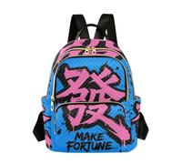 sanluoli Chinese Culture Makes Fortune Blue Zaino da donna Grande Capacità Day Back Borsa a tracolla da donna per viaggi Sport Palestra, La cultura cinese rende la fortuna blu, S