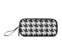 sanluoli Classica Nero Bianco Houndstooth Nylon Matita Borse Grande Capacità Astuccio Per Ragazze Cancelleria Organizzatore per Insegnante Elementare
