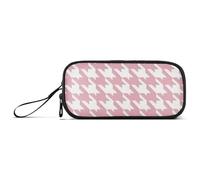 sanluoli Classica Peach Bianco Houndstooth Nylon Matita Bag Per Teen Alta Capacità Astuccio Scuola Cancelleria per College Woman