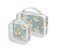 sanluoli Confezione da 2 sacchetti da toilette trasparenti a forma di oca, approvati TSA, impermeabili, per donne, accessori essenziali per la rasatura, semplice e carina oca, semplice carino oca