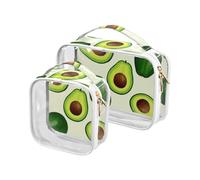 sanluoli Confezione da 2 sacchetti da toilette trasparenti con olio su avocado verde da appendere TSA approvato trasparente cosmetico trasparente conforme alle compagnie aeroportuali, olio su avocado