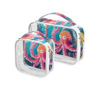 sanluoli Confezione da 2 sacchetti da viaggio trasparenti per animali che si nascondono nella barriera corallina borse da toilette da viaggio impermeabili approvate TSA borsa da viaggio essenziale