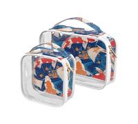 sanluoli Confezione da 2 trasparenti Goldfish Lucky Japanese mens toilette viaggio TSA approvato borsa trucco portatile piccolo viaggio essenziale, pesce rosso fortunato giapponese, pesce rosso