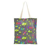 sanluoli Cool Cars Rainbow and Gray Tote Bag Canvas robusta Tote Bag con tasche per la spesa e il mercato degli agricoltori 40,6 x 38,1 cm essenziale per la scuola