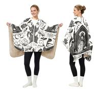 sanluoli Coperta indossabile poncho mantello avvolgente Vergine Maria | Calda e accogliente coperta per sedia a scialle con tasche per mamme, nonne e donne anziane regali di compleanno