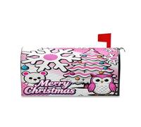 sanluoli Copertura magnetica decorativa per cassetta delle lettere con gufo e fiocco di neve, colore rosa, per il giorno della commemorazione, divertente, autunnale, 52,8 x 64,5 cm