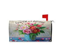 sanluoli Copertura magnetica decorativa per cassetta postale con motivo a goccia di rosa verde pesca per il giorno della commemorazione divertente Patrick, 52,8 x 64,5 cm