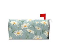sanluoli Copertura magnetica per cassetta postale natalizia con margherita verde floreale per la primavera carino magnetico di Natale 45,7 x 52,6 cm copertura para buzon