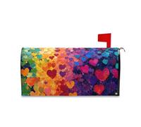 sanluoli Copertura per cassetta postale con cuori colorati arcobaleno per Pasqua divertente copertura magnetica per cassetta postale Natale 52,8 x 64,5 cm Caja de correos