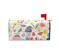 sanluoli Copertura per cassetta postale con fiori primaverili e farfalle, per San Valentino, motivo natalizio, 45,7 x 52,6 cm, Caja de correos